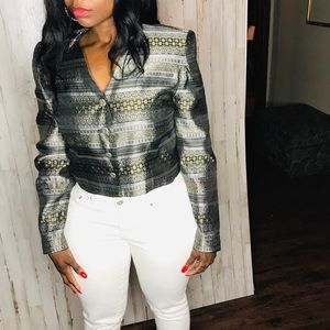 Aztec Print Crop Blazer Sz 8